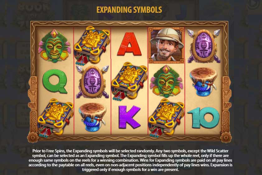 Book of Zulu slot game rules and expanding symbols